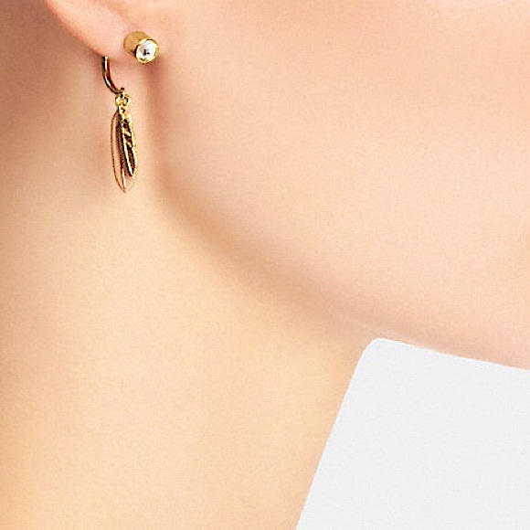 COACH PAVE FEATHER EARRINGS STYLE NO. 90601 - Picture 2 of 2